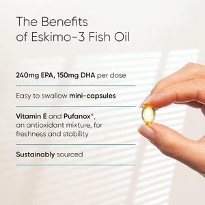 Eskimo-3 Fish Oil by Metagenics - Source of Omega-3 and Essential Fatty Acids EPA & DHA - 250 Mini Capsules