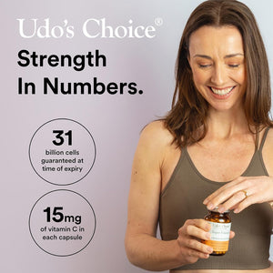 High Strength Probiotics – Udo'S Choice Super 8 Immune – 42 Billion Cell Count with Vitamin C for Immune Support – 8 Human-Adapted Strains – Gut & Digestive Health – 30 Capsules
