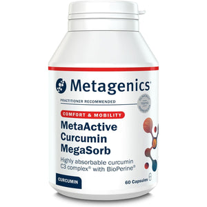 Metagenics Metaactive Curcumin Megasorb - High Potency - with Black Pepper Extract - Helps Support Joints and Mobility - 60 Capsules