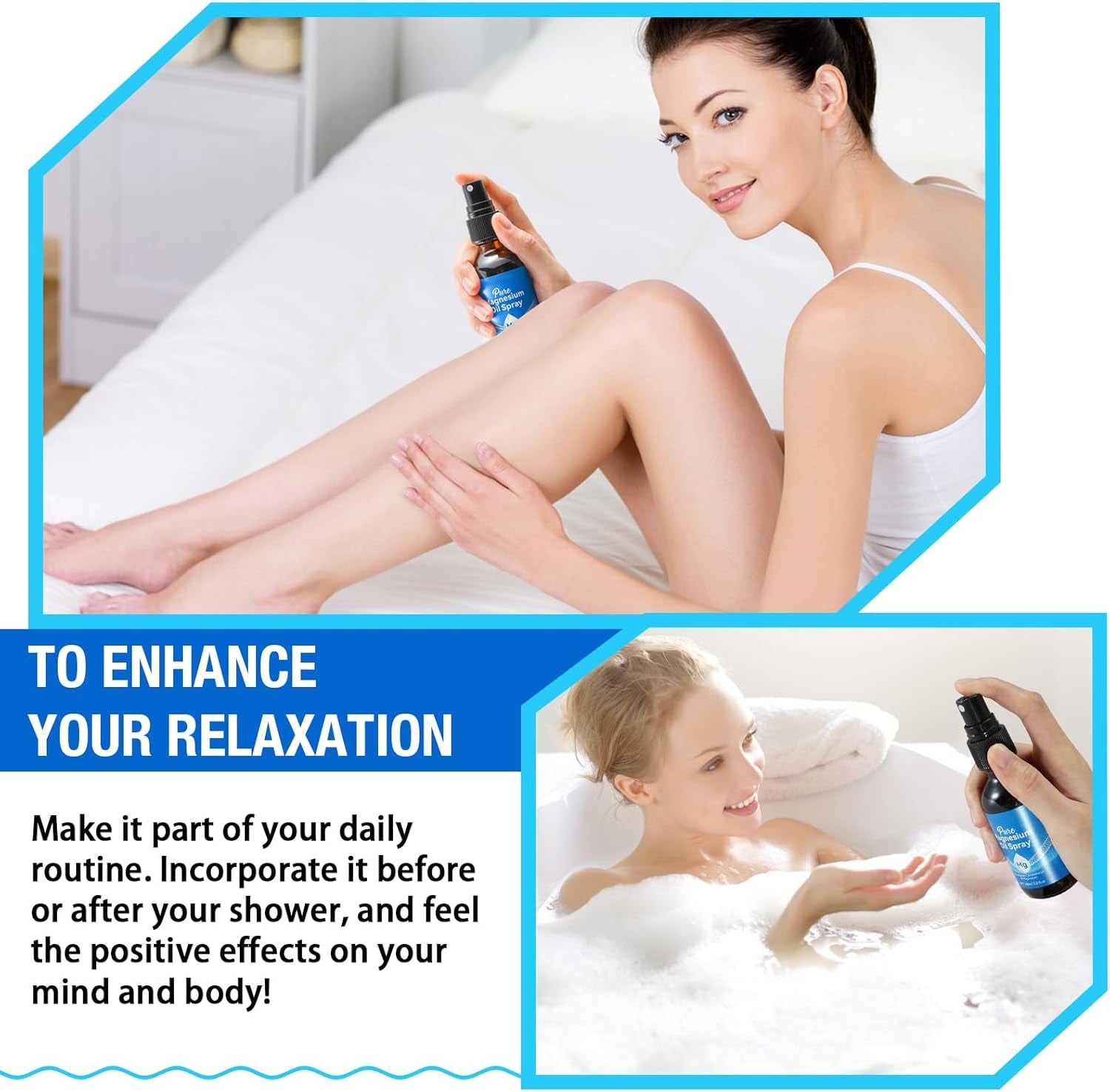 Premium Magnesium Oil Spray - 100% Pure, Natural & Fast-Absorbing Topical Solution for Muscle Relief, Joint Pain, and Relaxation 60ML