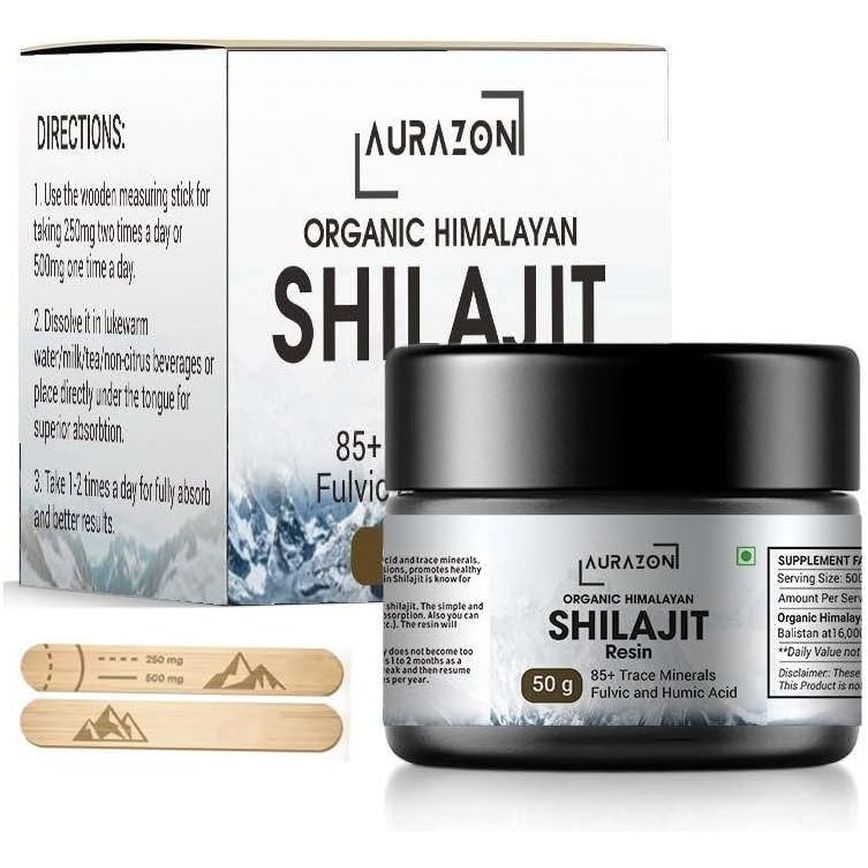 Pure Organic Himalayan Shilajit Resin,Gold Grade 50G Shilajit, Rich in Fulvic & Humic Acid 2 Months Supply