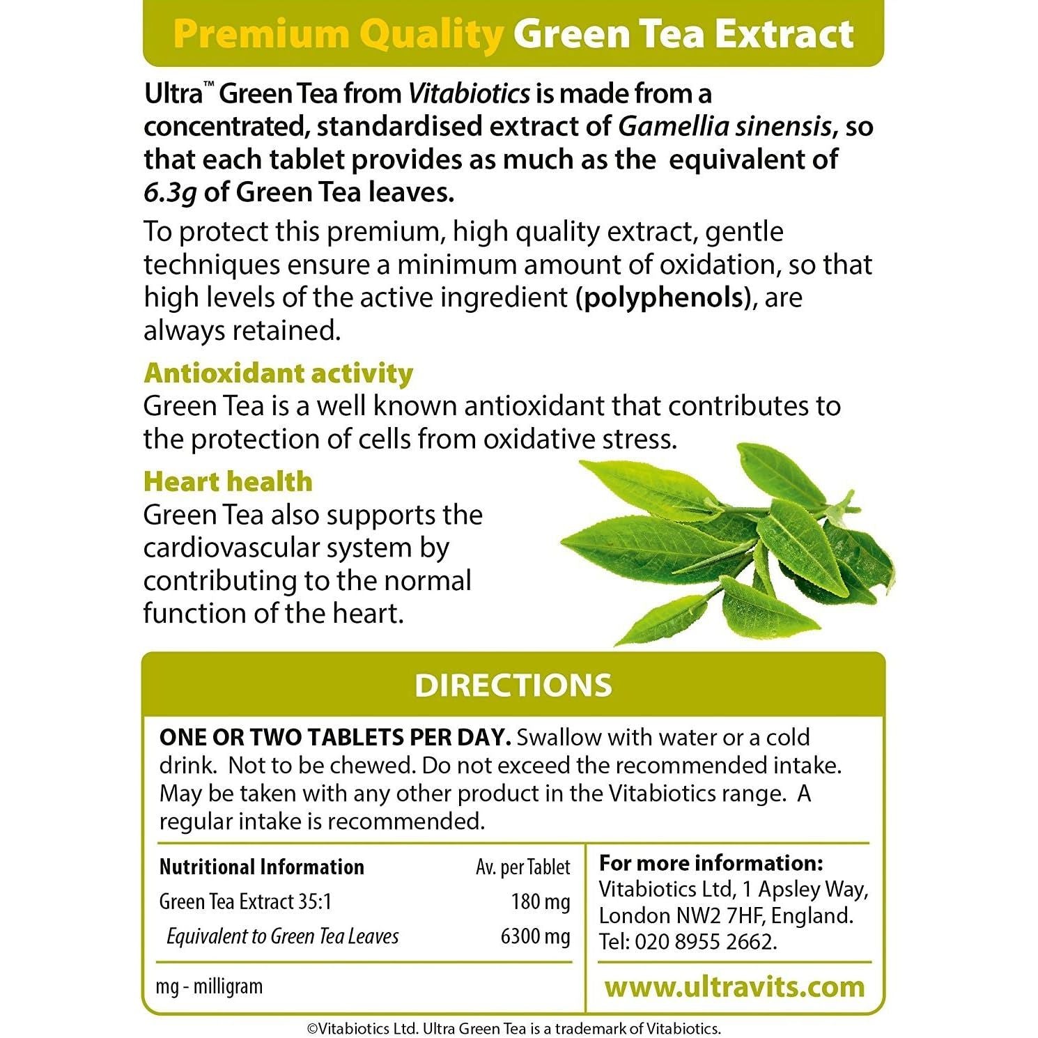 Ultra Green Tea Tablets - Pack of 30