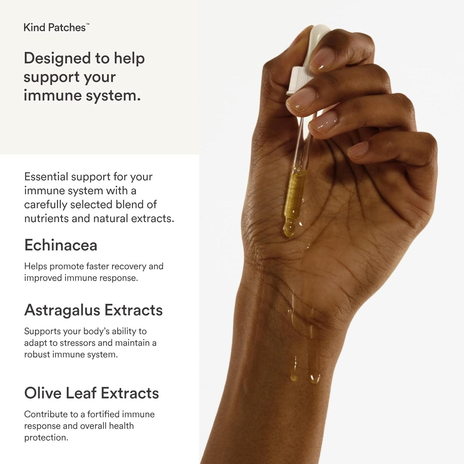 Kind Patches | Defence Patches | Immune System Support | Botanical Plant-Based Formula with Echinacea, Astragalu and Olive Leaf Extract, Vitamin C, D3 & Zinc | 30 Vegan Patches