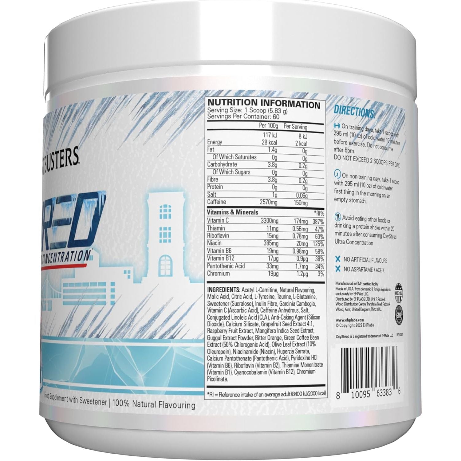 Ehplabs X Ghostbusters Frozen Empire: Oxyshred Thermogenic Pre Workout Powder & Shredding Supplement. Clinically Proven with Acetyl L Carnitine, Energy Boost Drink - Frosty Big Apple, 60 Serve