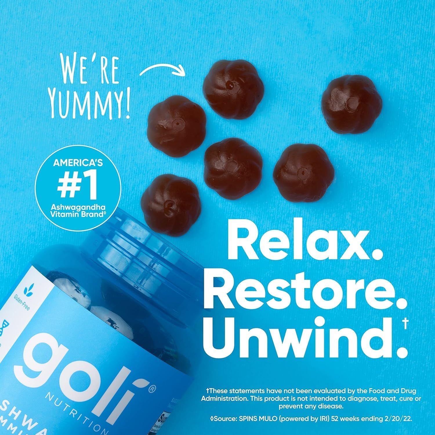 Goli Ashwagandha KSM-66 Gummies | Stress, Sleep & Mood Support | Mixed Berry | Vitamin D, Vegan, Plant Based, Non-Gmo, Gluten Free, Gelatin Free | Relax. Restore. Unwind. | 60 Gummies