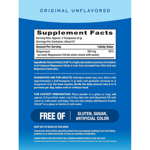 Natural Vitality Natural Calm, Unflavored - 226G