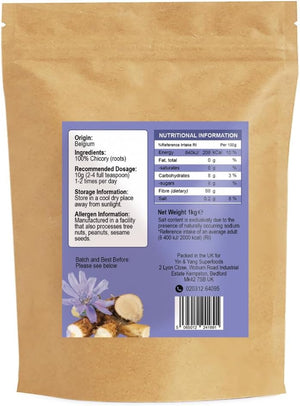 Premium Inulin Powder 1Kg - Dietary Fibre from Chicory Root | Vegan, Non-Gmo, Palm Oil Free | Fibre Supplement Made in the EU