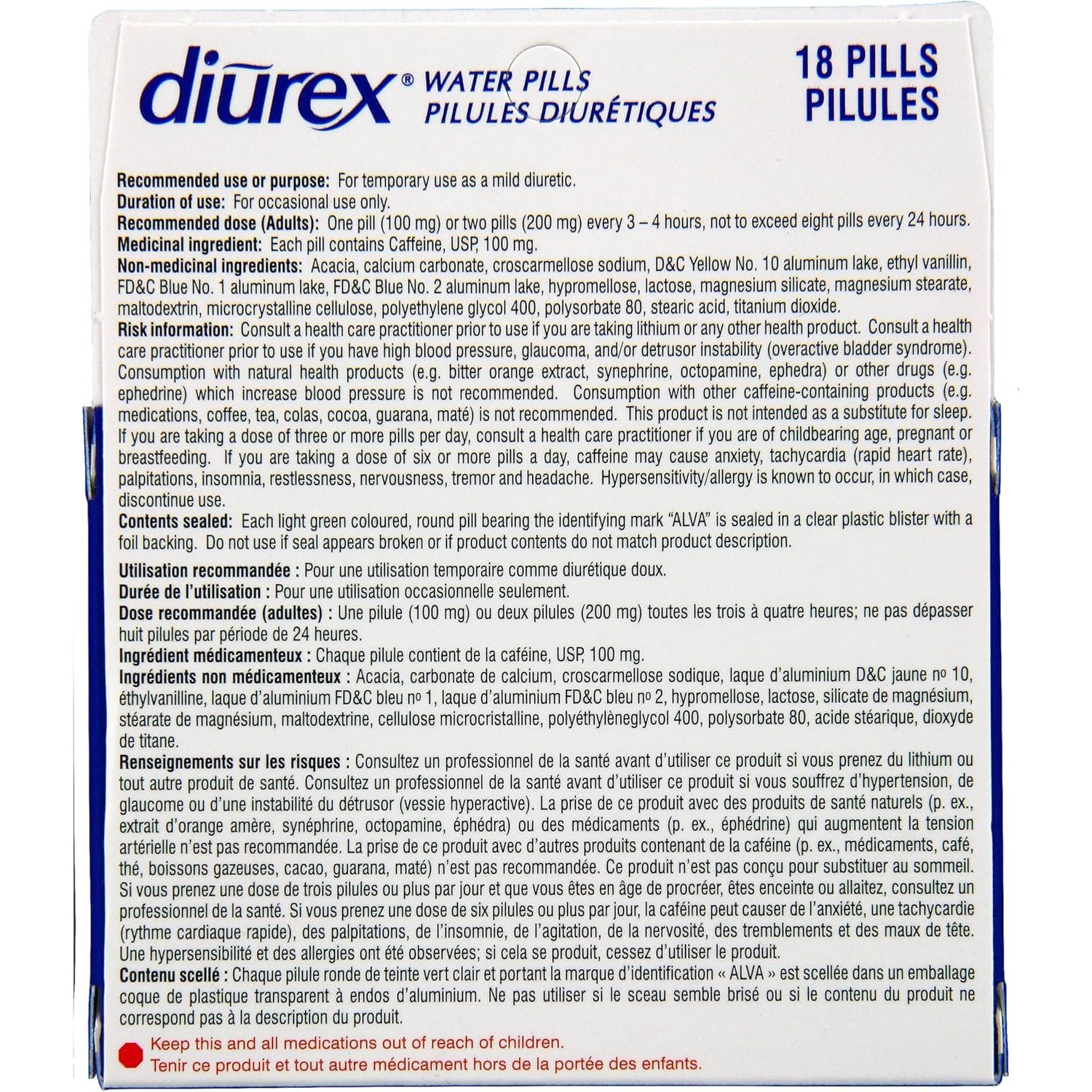 Diurex Water Pills 18 CT