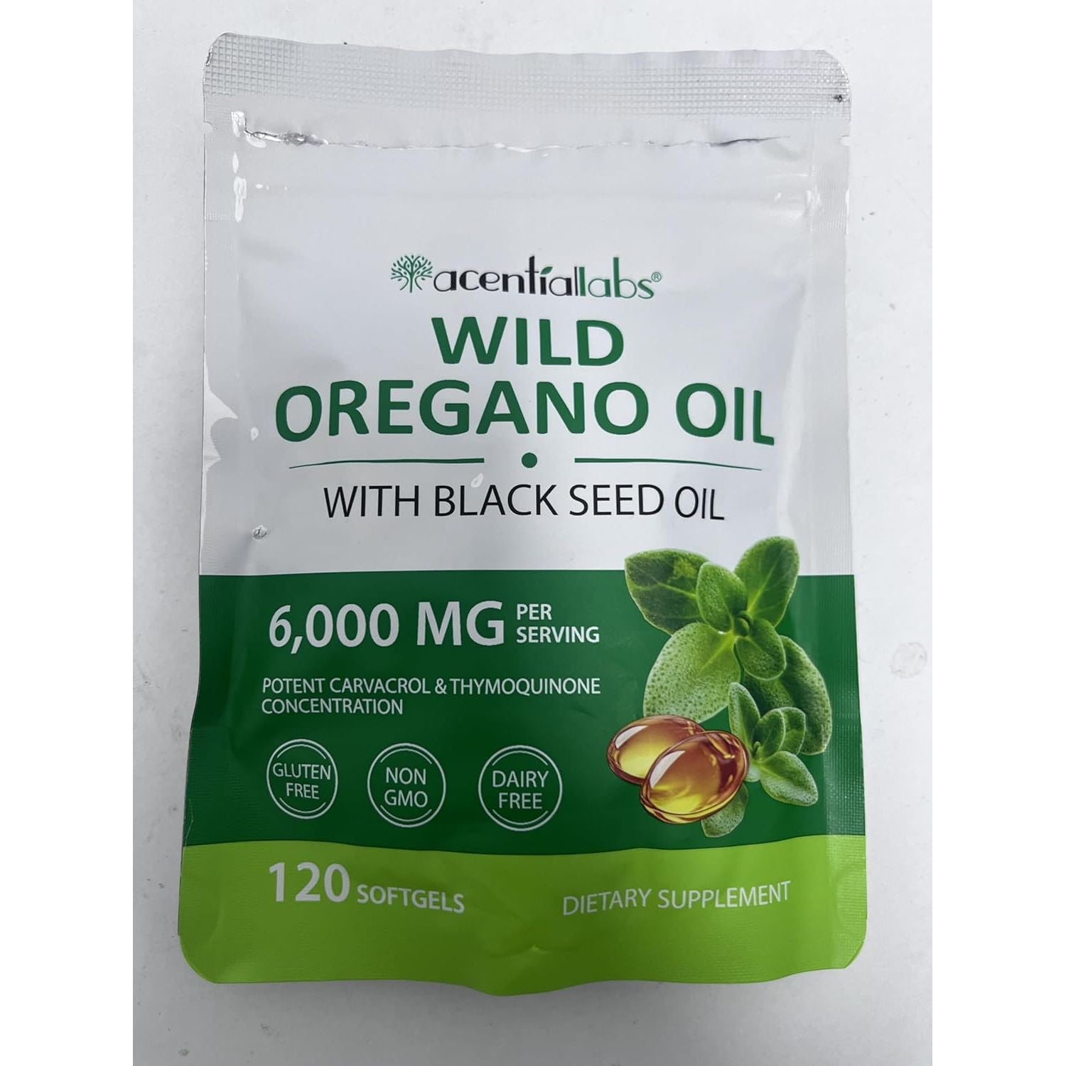 Oregano Oil 120 Softgels - 2-In-1 6000Mg with Black Seed Oil 200Mg & 165Mg Carvacrol | Cold-Pressed, Non-Gmo | Immune, Digestive & Respiratory Support