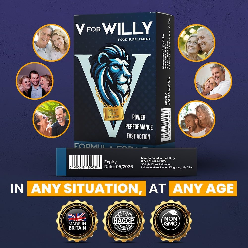 V for Willy – Blue 10 Stamina & Energy Tablets for Men – Fast-Acting Tribulus Terrestris Herbal Supplements for Enhanced Performance & Stamina – Pills for Men UK – Korean Ginseng – Supplement for Men