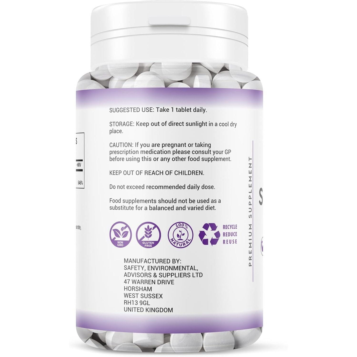 Selenium 300MCG - 1 Year Supply 365 Tablets - Antioxidant, Immune Support Vegan Selenium Supplement