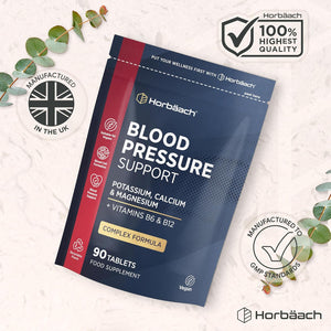 Blood Pressure Tablets | Magnesium Supplement with Potassium & Calcium | Blood Pressure Support | 90 Count | Vegan | by Horbaach