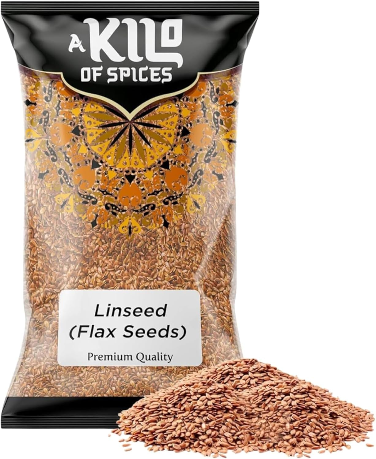 A Kilo of Spices | Brown Whole Flaxseed 1 Kg, Linseed High Fibre Source with Antioxidants, Rich in Omega-3, Non-Gmo, Vegan, Restores Gut Health, Plant-Based Protein Powerhouse (1 Kg)
