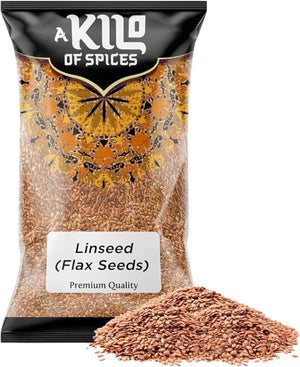 A Kilo of Spices | Brown Whole Flaxseed 1 Kg, Linseed High Fibre Source with Antioxidants, Rich in Omega-3, Non-Gmo, Vegan, Restores Gut Health, Plant-Based Protein Powerhouse (1 Kg)