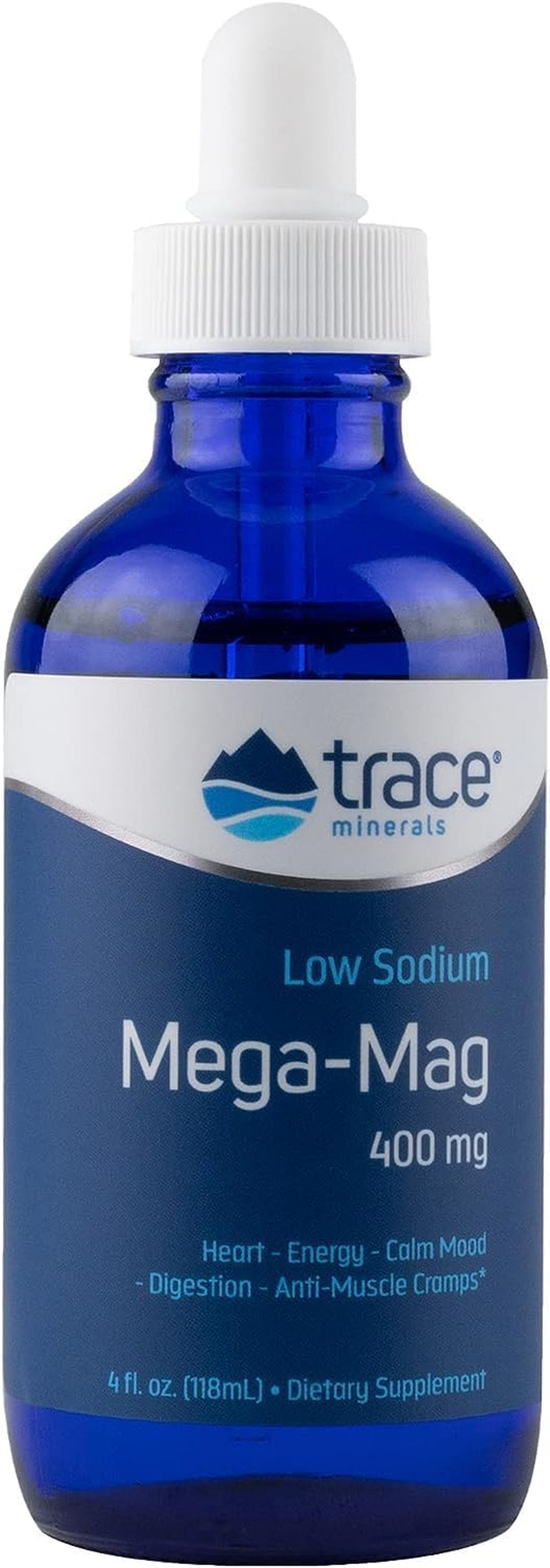 Trace Minerals Mega-Mag Magnesium Supplement - 4Fl Oz Low Sodium Dietary Supplement - Ultra-Concentrated 400Mg