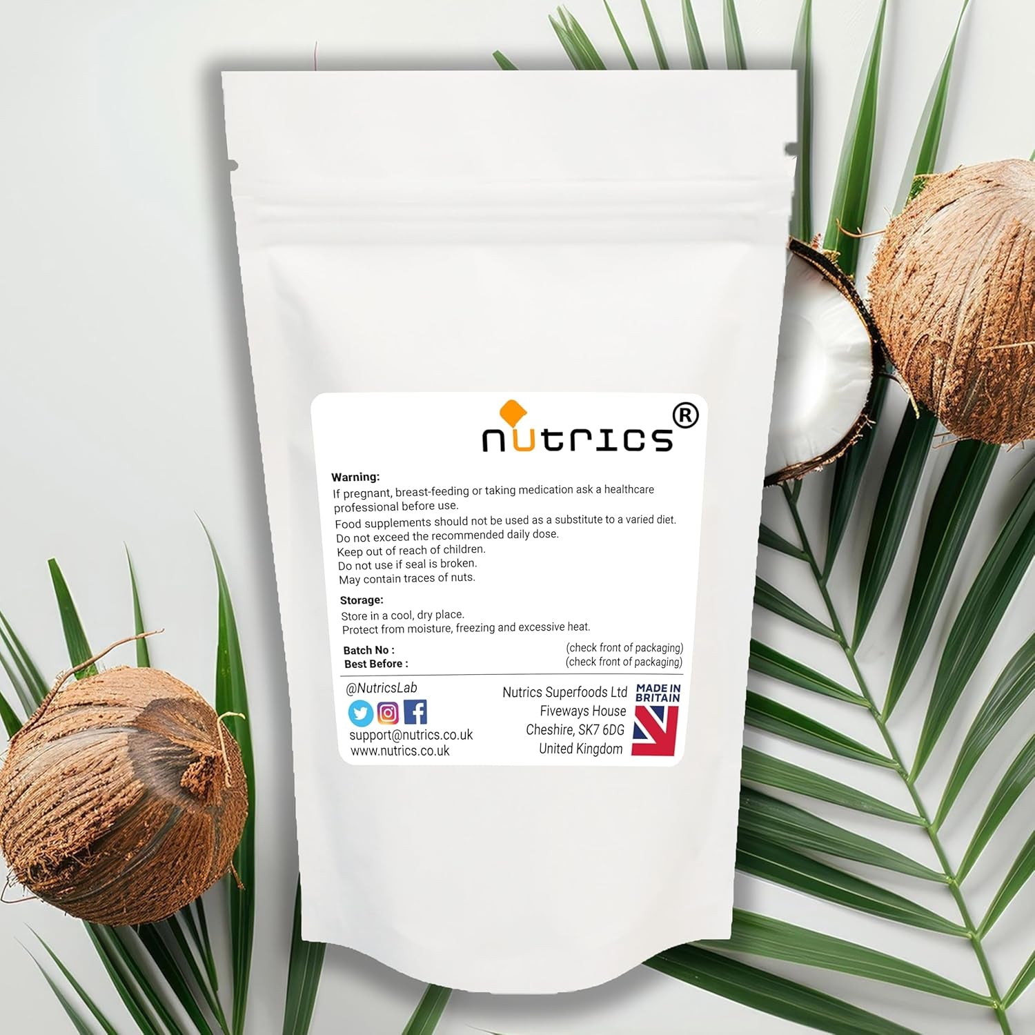 Nutrics® MCT Oil 3000Mg 90 V Capsules (1 Month Supply) Medium-Chain Triglycerides (Mcts) - Boosts Ketones - Suitable for Vegan