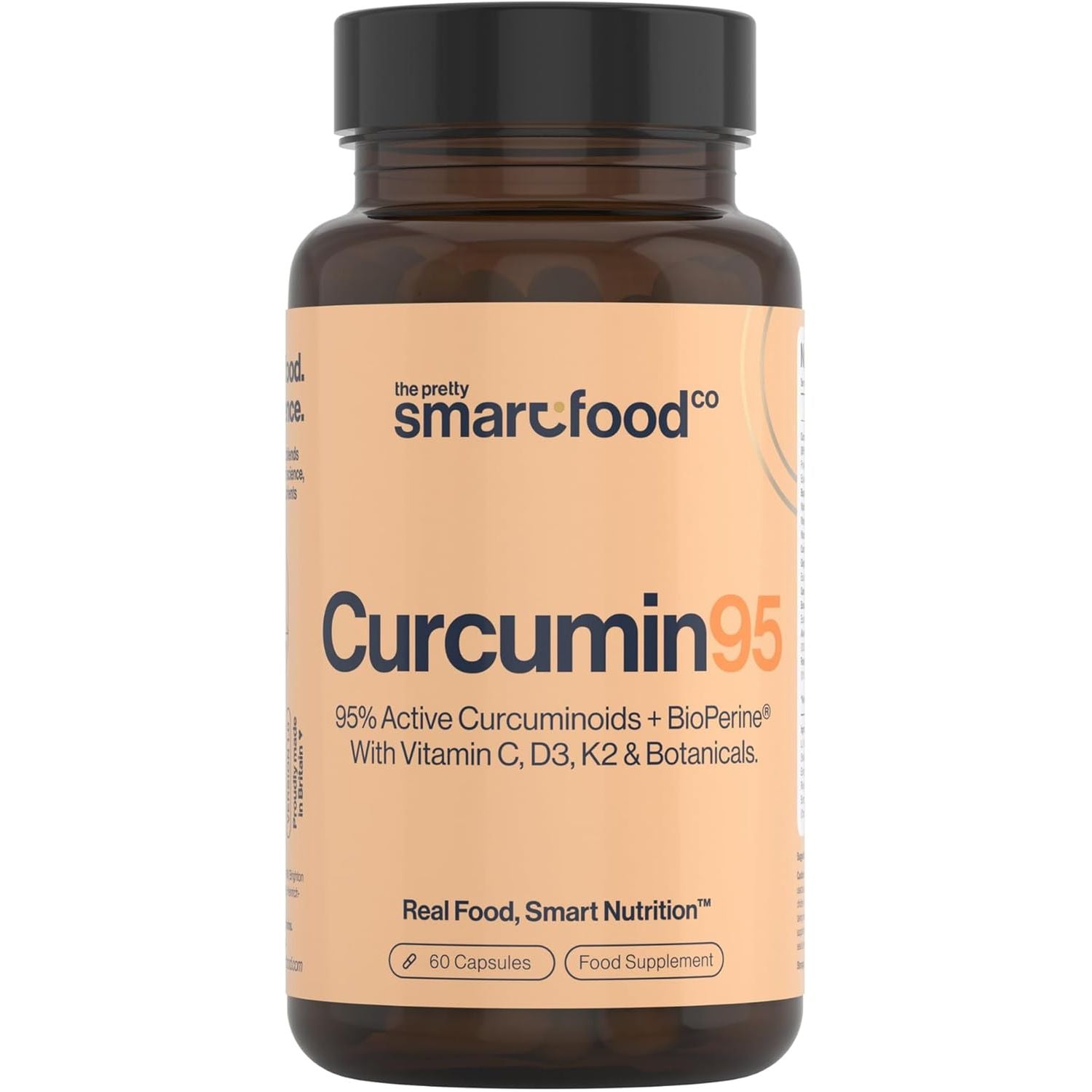 Powerful Curcumin 95 & Bioperine - Turmeric Capsules High Strength with Black Pepper - High Absorption 95% Curcuminoids - with D3, K2, Coconut & Botanicals - 60 Capsules (Not Tablets) - Made in the UK