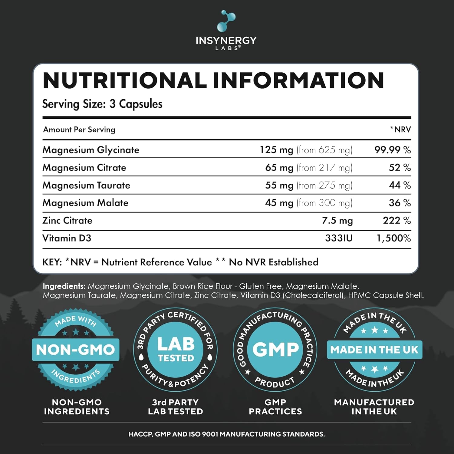Ultra Premium Magnesium Complex (4 Forms) Magnesium Supplements – Glycinate (Bisglycinate), Citrate, Taurate, Malate 90 Vegan Capsules Magnesium Tablets