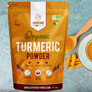 Organic Turmeric Powder | Pure and Potent anti Inflammatory and Antioxidant Turmeric Powder Superfood with Natural Curcumin | Perfect for Cooking, Smoothies & Golden Milk | Vegan Friendly 300G