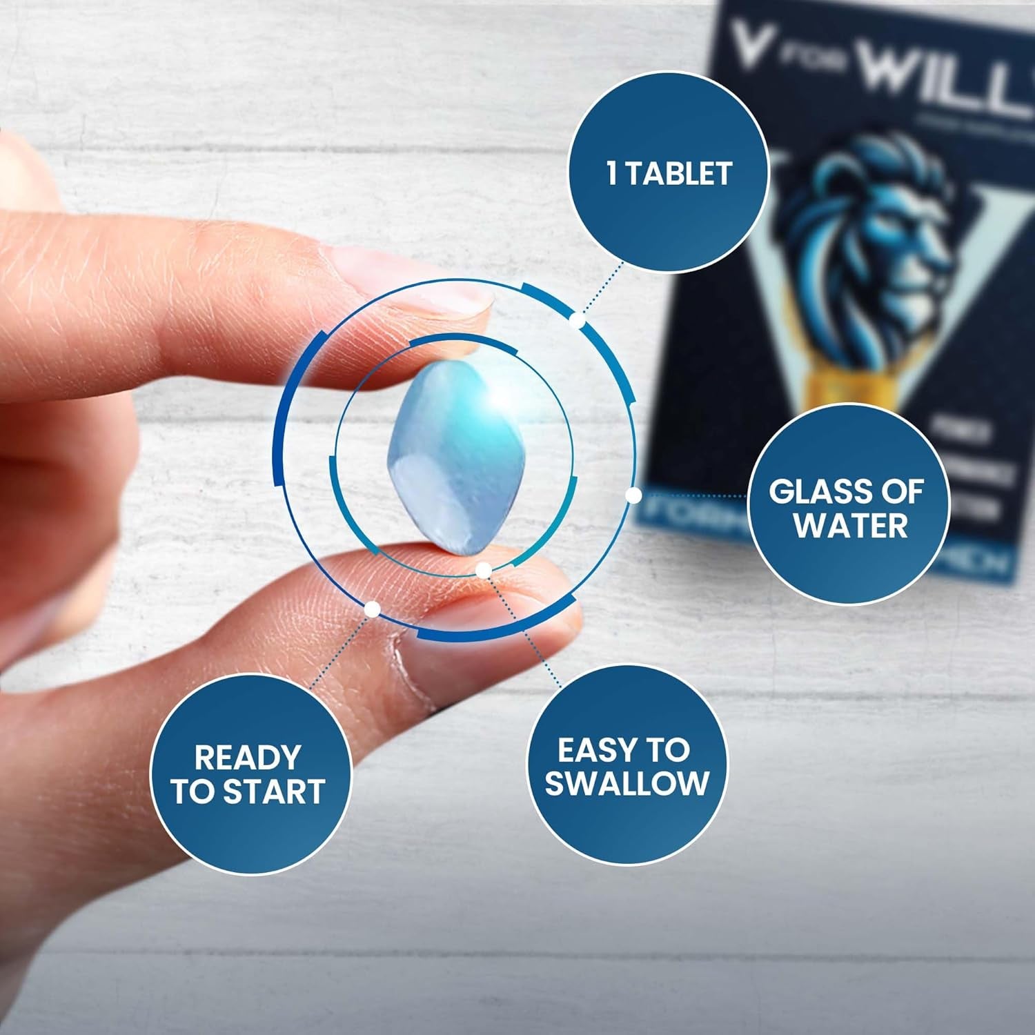 V for Willy – Blue 10 Stamina & Energy Tablets for Men – Fast-Acting Tribulus Terrestris Herbal Supplements for Enhanced Performance & Stamina – Pills for Men UK – Korean Ginseng – Supplement for Men