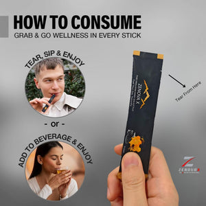 ZENOVA X Himalayan Shilajit Honey plus with Ashwagandha, Saffron, Ginseng | Gold Grade 100% Pure Honey and Shilajit | 15 Sticks for Energy Boost & Immune Support, 85+ Trace Minerals, 75%+ Fulvic Acid