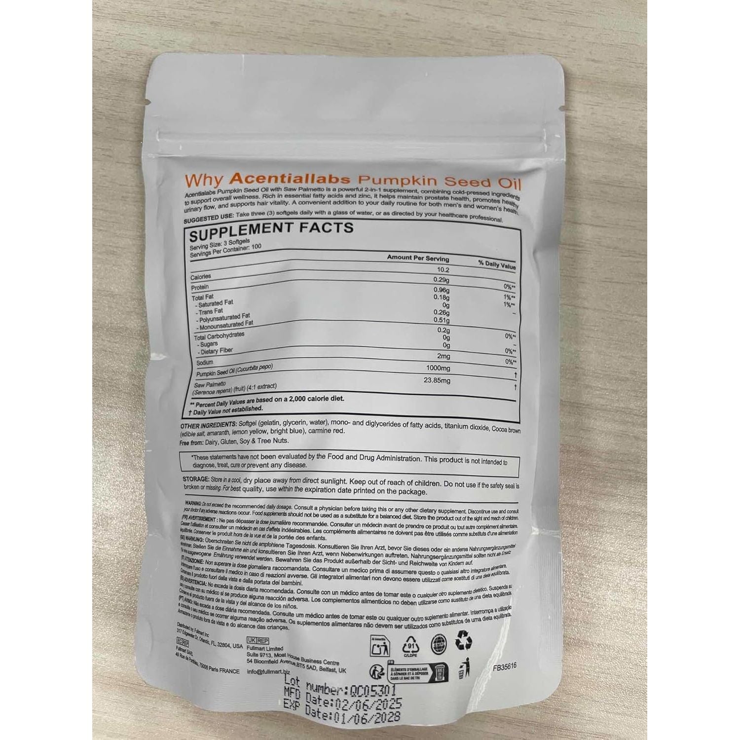 Pumpkin Seed Oil Capsules 1000Mg per Serving - 300 Softgels for Hair & Urinary Support - 2-In-1 Formula, Rich in Zinc & Omega Fatty Acids - Easy-To-Swallow, Vegan