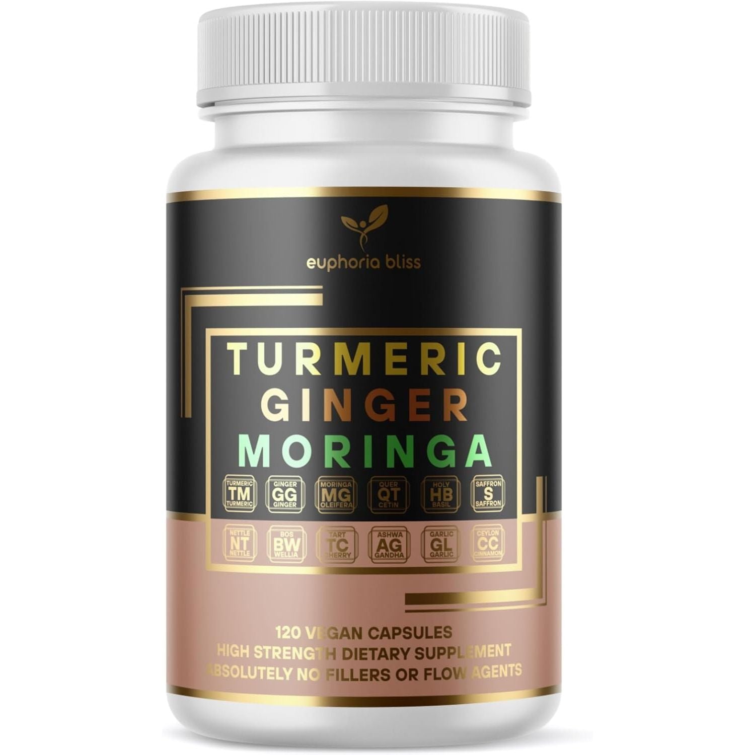 Advanced Turmeric Curcumin 12500Mg Ginger 1500Mg Moringa 12500Mg Boswellia 750Mg Saffron 500Mg, Joint Care Supplement, Quercetin, Tart Cherry, Ceylon Cinnamon, ONE per Day, 4 Month Supply, Made in UK