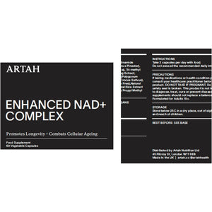 ARTAH Enhanced NAD+ Complex – Nicotinamide Riboside, Niacin, Resveratrol & Phytonutrients, 60 Vegan Capsules, Mental Clarity, Recovery & Longevity Formula – 30‑Day Supply