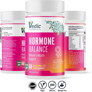 Vedic Hormone Balance Gummies | Natural Support for Female Health- for Teens & Women of All Ages | Essential Vitamins, Minerals & Herbs for Women’S Health | Yummy Lemon Flavour- 60 Vegan Gummies