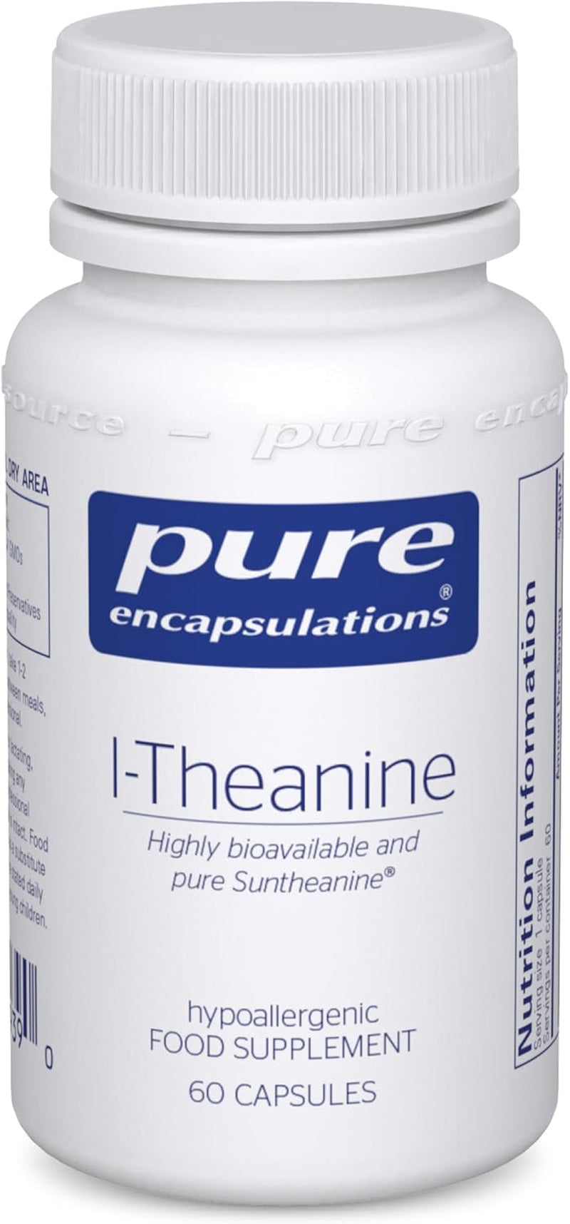 Pure Encapsulations L-Theanine - Hypoallergenic Active Green Tea Extract Supplement - 60 Capsules