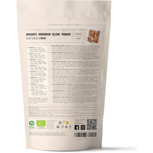 Naturalebio Organic Mushroom Powder 450G. Mushroom Blend with Reishi, Lions Mane, Chaga, Maitake, Cordyceps, Shiitake & Tremella. Gluten-Free, Non-Gmo. Boosts Energy & Supports Cognitive Function
