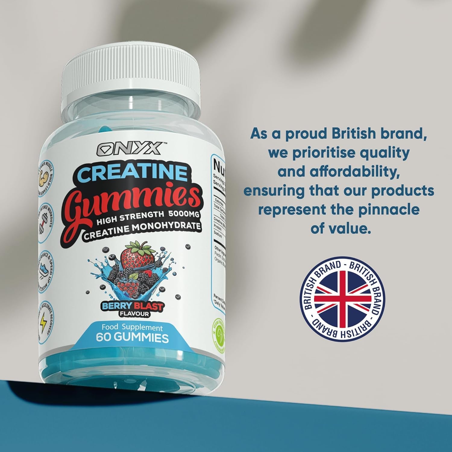 Creatine Monohydrate Gummies 5000Mg - Workout Gym Supplement - 60 Creatine Gummies