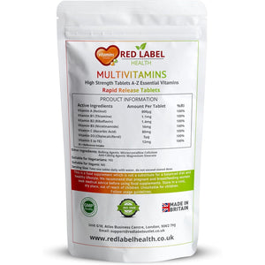 Red Label Health Multivitamin 360 Tablets (1 Year Supply) for Men & Women High Strength Multi Vitamins Supplement for Immune Support & Wellbeing, One a Day Multivitamins