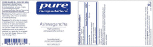Pure Encapsulations Ashwagandha High Potency Extract 500Mg - Indian Ginseng Supplement for Cognitive & Joint Function, 60 Vegetarian Capsules