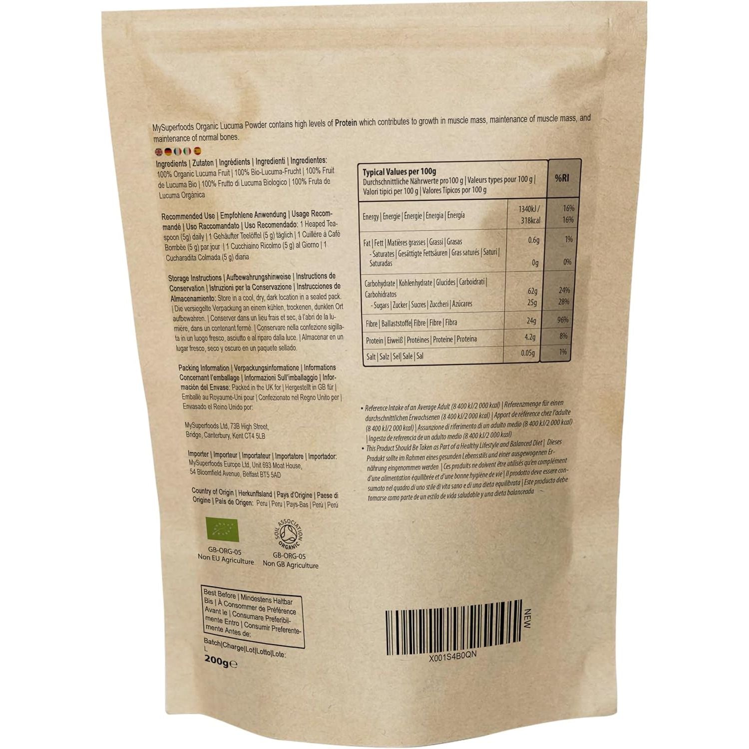 Mysuperfoods Organic Lucuma Powder 200G, Natural Source of Antioxidants