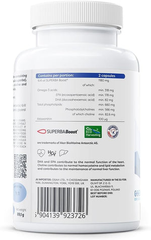 Osavi Super Krill Oil 1180 Mg – 120 Softgels | Omega-3 from Wild Antarctic Krill | Supports Heart, Brain & Liver Health | Rich in Choline & Phospholipids | Sourced from Antarctic Waters