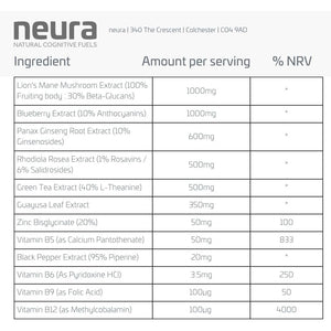 Clarity+ by Neura - Natural Nootropic - Memory, Focus, Mood - Green Apple Flavour - 20 Sachets