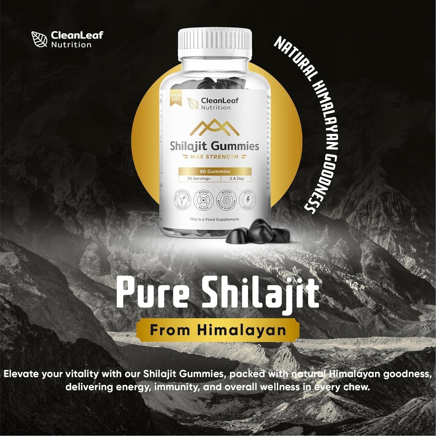 Shilajit Gummies – Extra Strength Formula | Sourced from Himalayan Shilajit | Naturally Rich in Fulvic Acid & 85+ Essential Minerals | Supports Energy, Vitality & Immunity | 60 Gummies