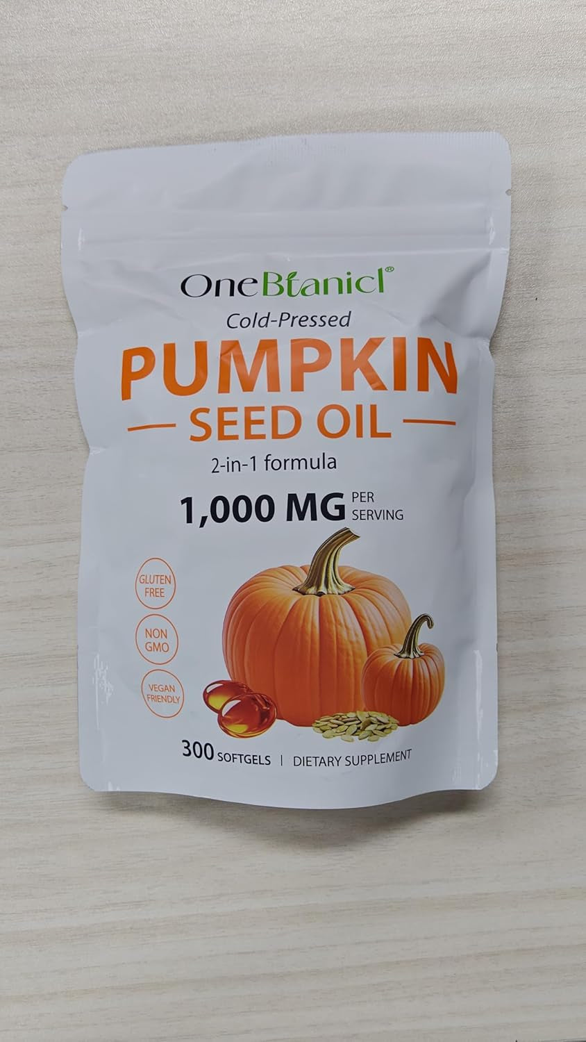 Pumpkin Seed Oil Capsules 1000Mg per Serving - 300 Softgels for Hair & Urinary Support - 2-In-1 Formula, Rich in Zinc & Omega Fatty Acids - Easy-To-Swallow, Vegan