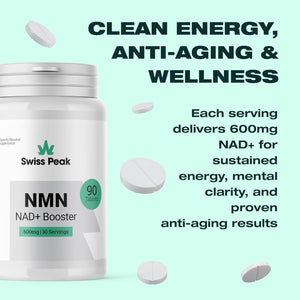 NMN = NAD+ Supplement, 600Mg per Serving, Enhanced Absorption, Actual NAD+ Supplement for Cellular Repair & Energy Metabolism | Vegan, Non-Gmo