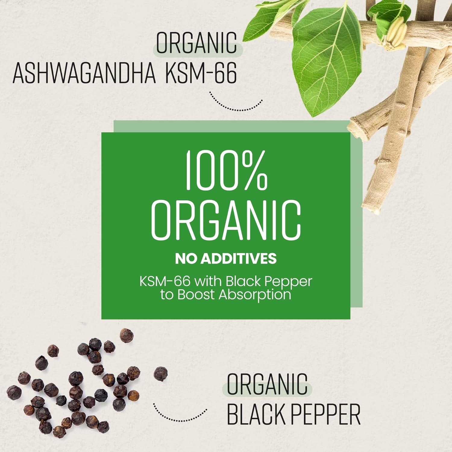 Ashwagandha High Strength Capsules | 3 Month Supply | 5500Mg | Organic Ashwagandha KSM 66 Root Extract Powder | Clean Formula Herbal Supplements | Vitabright UK