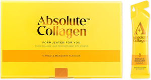 Absolute Collagen Marine Liquid Collagen Supplement for Women, 8000Mg High-Strength Collagen with Vitamin C, Sugar-Free, for Skin, Hair & Nails, Mango & Mandarin Flavour, 14 Sachets per Box