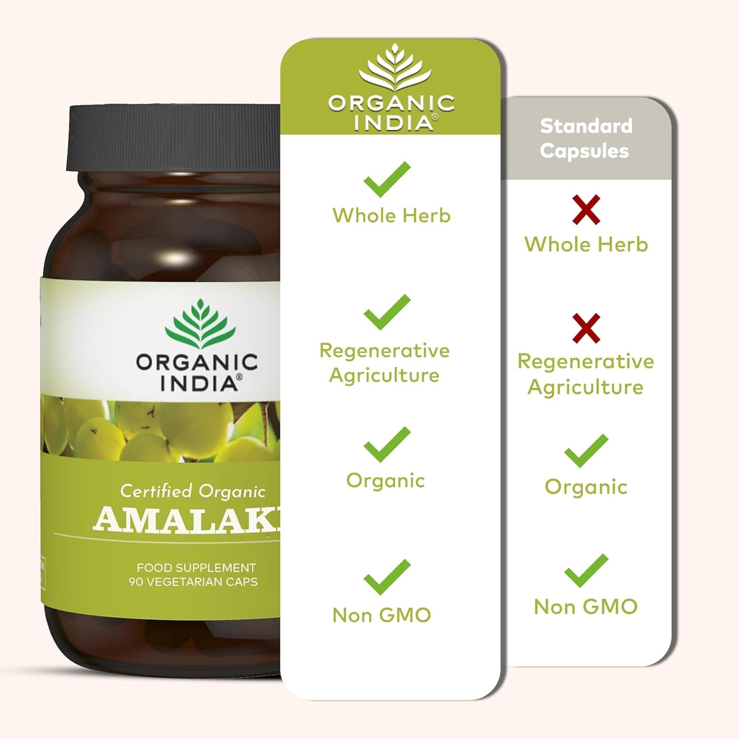 Organic India Amalaki, Certified Organic & Vegan, 90 Capsules