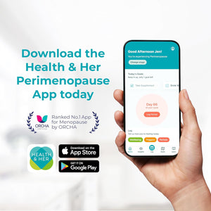 Health & Her Peri & Menopause Biome 50Bn Live Cultures Supplements for Women - Ashwagandha, Magnesium, Zinc - 1 Month Supply, 60 Capsules - Phytoestrogen Free