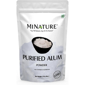 Mi Nature Alum Powder Potassium (Fitkari/Phitkari) -100% Natural Skincare for Acne, Odor Control & Water Purification Face Mask for |Pore Refining 227G |Face Pack Powder |Cruelty-Free