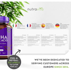 Alpha Lipoic Acid 650Mg – 120 High Strength ALA Vegan Friendly Capsules – 4 Month Supply – Alpha-Lipoic Acid – No Synthetic Binders or Fillers – Made in the UK by Nutravita