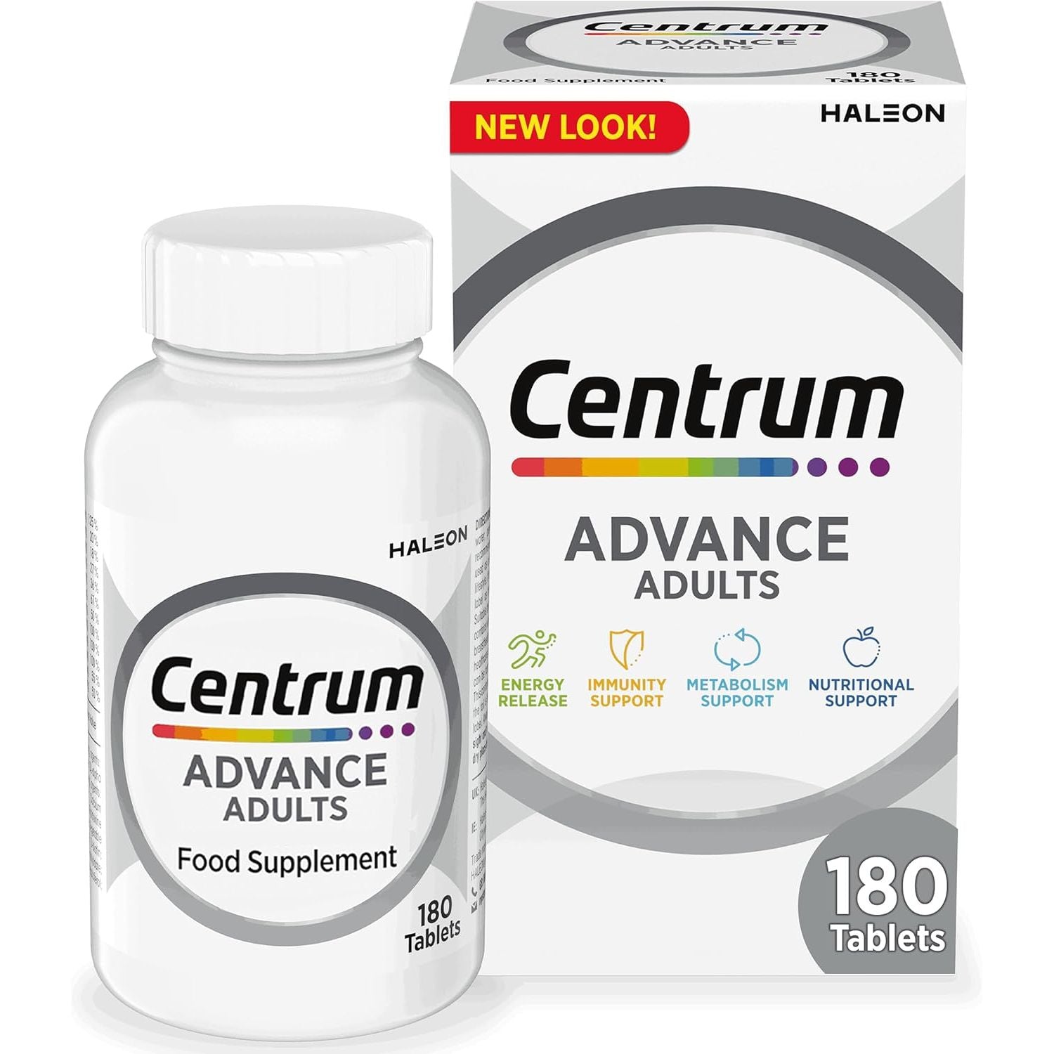 Centrum Advance Multivitamin & Mineral Supplements, 24 Essential Nutrients Including Vitamin D, C, Calcium, Daily Multivitamin Tablets, 180Ct