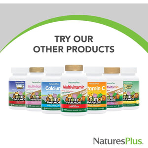 Naturesplus Animal Parade Gold Liquid Multivitamin - Plant Based Kids' Vitamin and Mineral Complex, Natural Tropical Berry Flavour - Gluten Free, Vegetarian - 480Ml