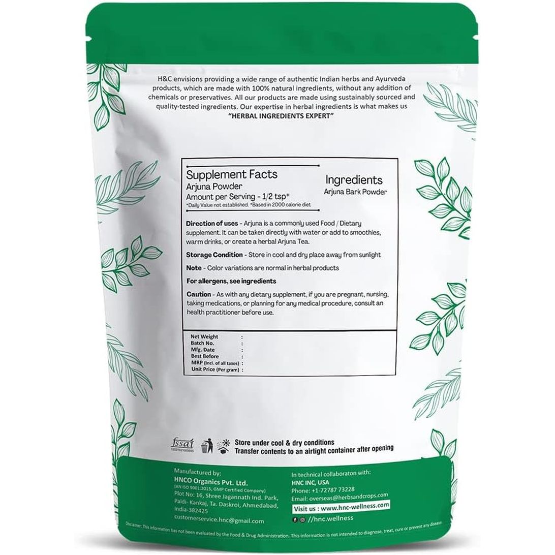 H&C Herbal Ingredients Expert 100% Natural Arjuna Chhal/Bark Powder - 227G | Terminalia Arjuna