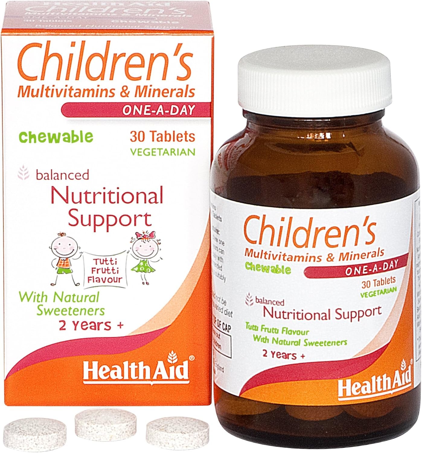 Healthaid Children'S Multivitamin + Minerals with Iron and Iodine - 30 Vegetarian Tablets